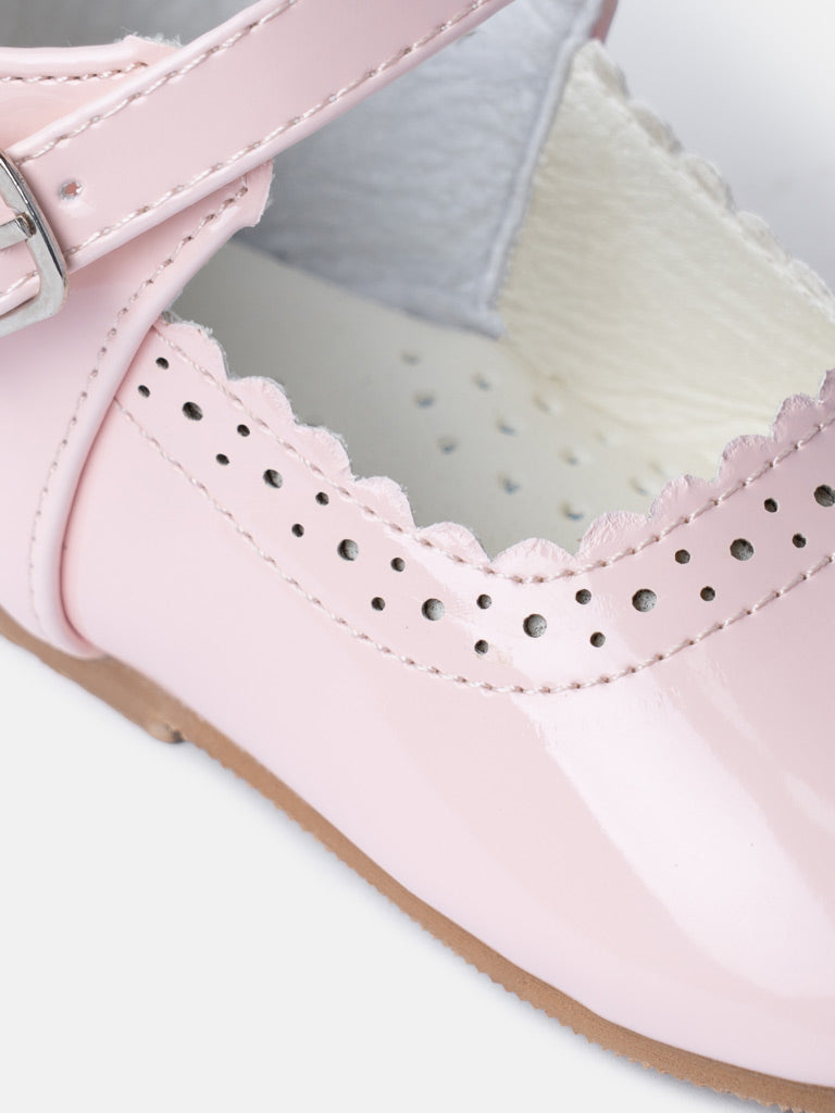 Baby Girl M&B Shoes with Back Bow - Baby Pink