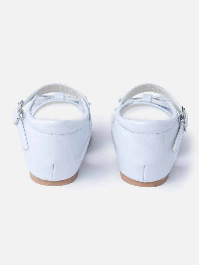 Baby Girl M&B Sandals with Solid Bow - Bluebell White
