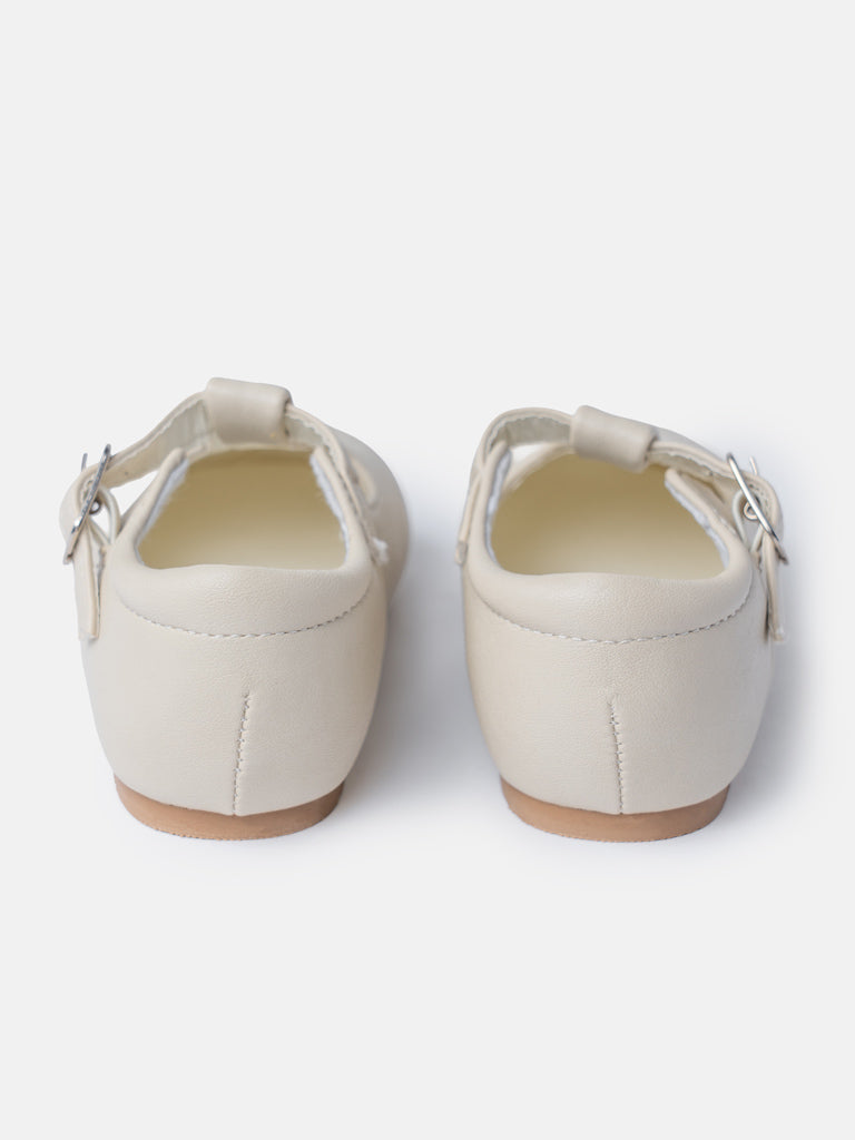 Baby Boy M&B Classic T-Bar Shoes - Light Beige