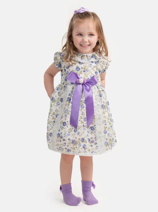 Baby Girl Guadalupe Collection Floral Dress - Purple