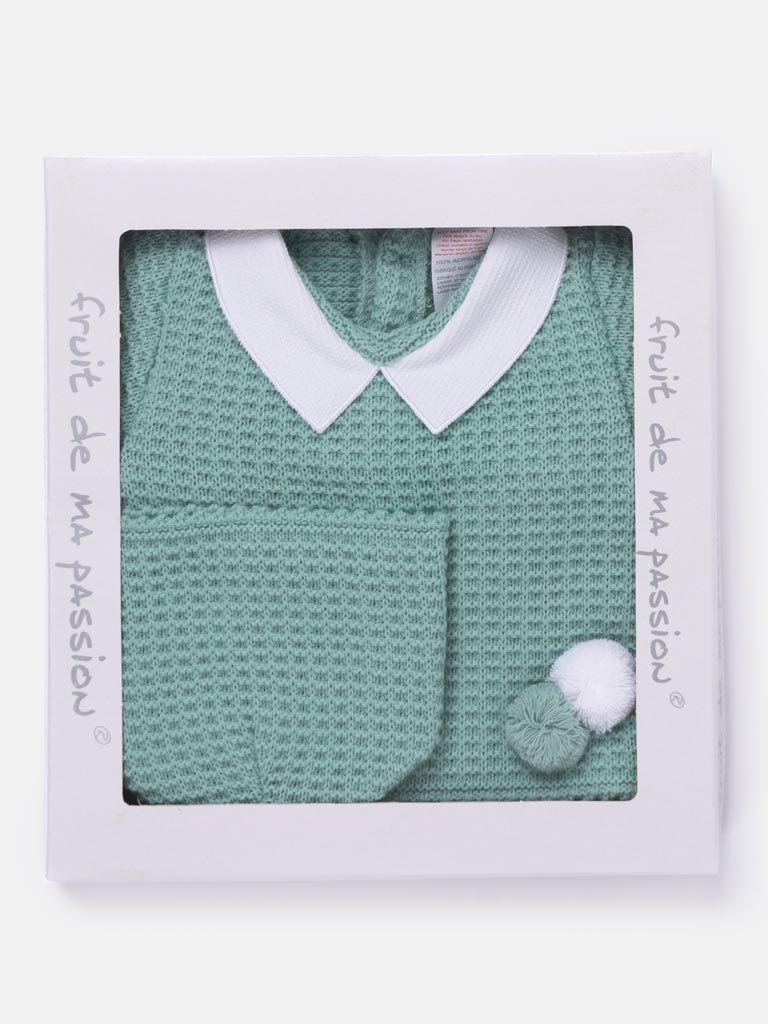 3-Piece Baby Boy Waffle Knit Gift Box Set - Mint
