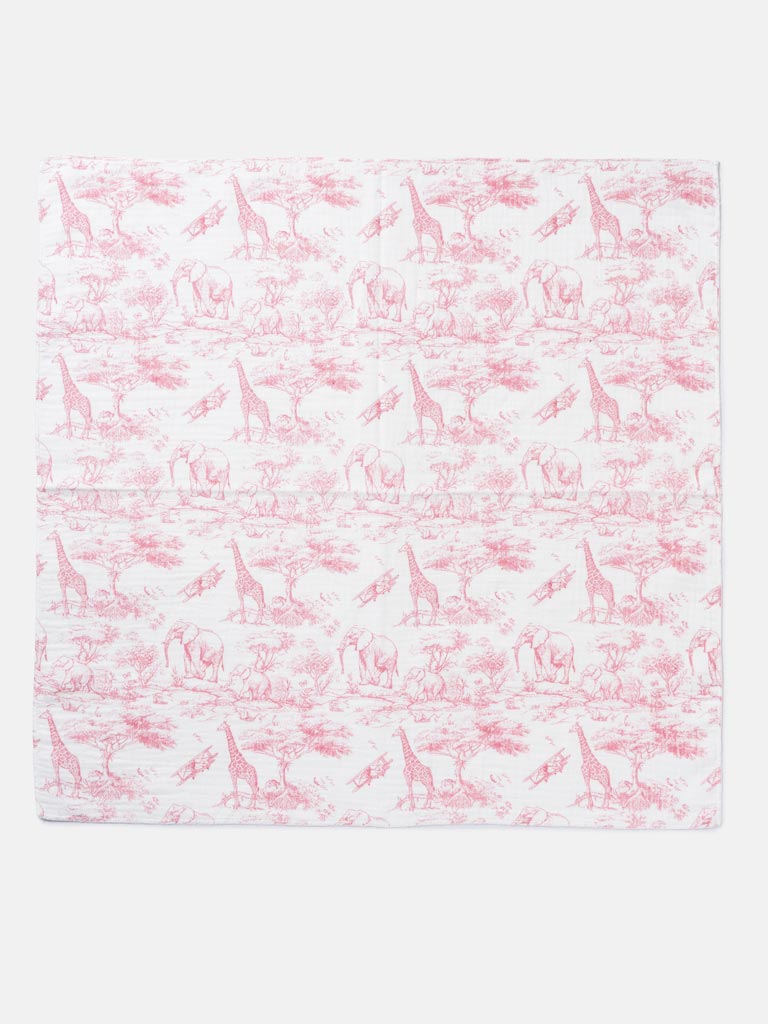 Baby Safari Collection Muslin Square - Baby Pink