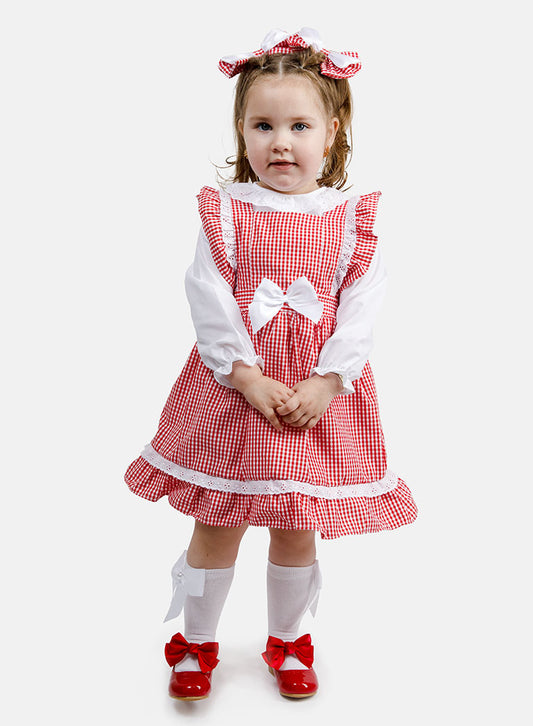 Baby Girl 5-Piece School Uniform Set - Red