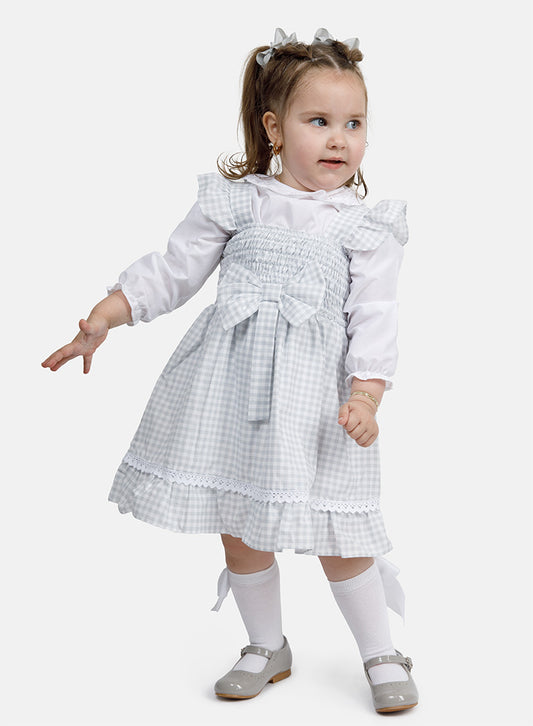 Baby Girl 2-Piece School Uniform Set - Grey