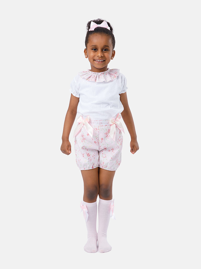 Baby Girl Lorena Collection 2-piece Floral Romper Set - Baby Pink