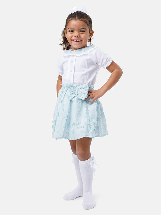 Baby Girl Leticia Collection 2-piece Spanish Set - Aqua Blue