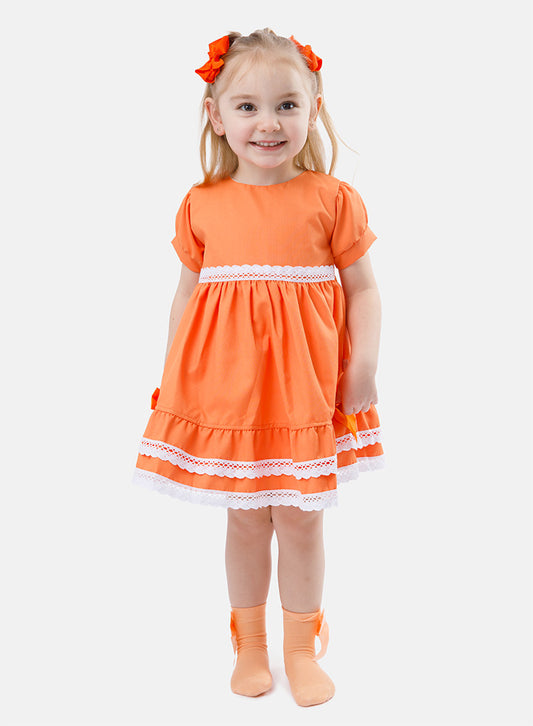 Baby Girl short-sleeve Dress Beatriz Collection - Orange