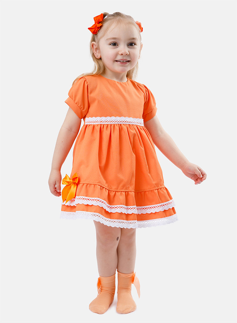 Baby Girl short-sleeve Dress Beatriz Collection - Orange