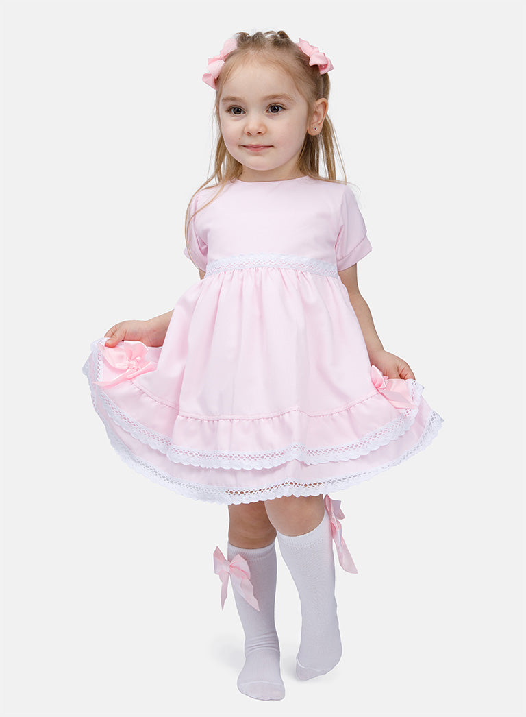 Baby Girl short-sleeve Dress Beatriz Collection - Pink