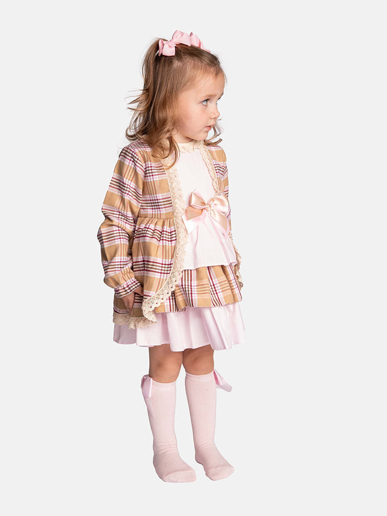 Baby Girl Alice Collection Tartan Dress - Pink & Beige