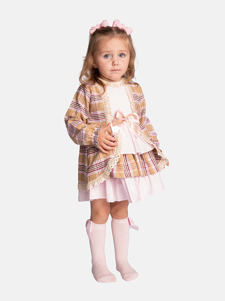 Baby Girl Alice Collection Tartan Dress - Pink & Beige