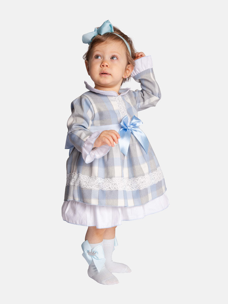 Baby Girl Antonia Collection Tartan Dress - Blue