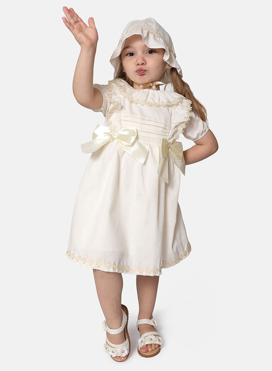 Baby Girl Graciela Collection 2-piece Spanish Dress with Hat - Ivory