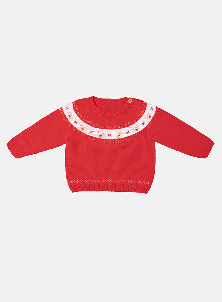 Baby Boy Rudolph Collection Knitted 2-piece Set - Red & Blue