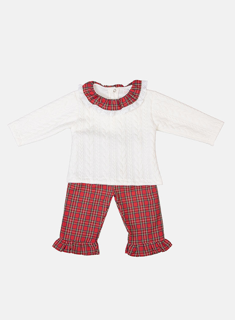 Baby Girl Holiday Angel Collection 2-piece Set - White & Red