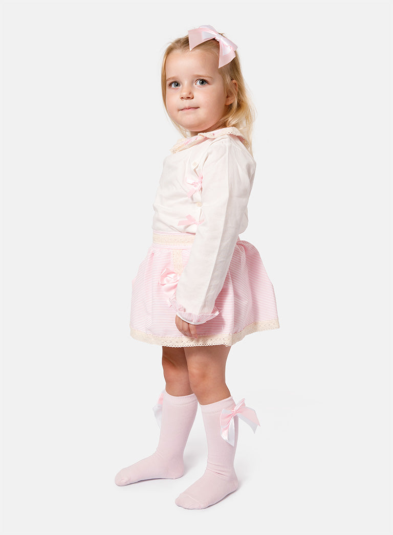 Baby Girl Rafaela Collection 2-piece Romper Set - Baby Pink