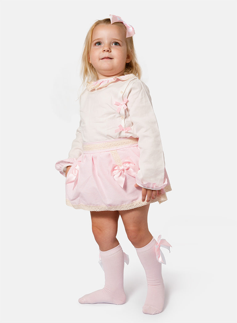 Baby Girl Rafaela Collection 2-piece Romper Set - Baby Pink