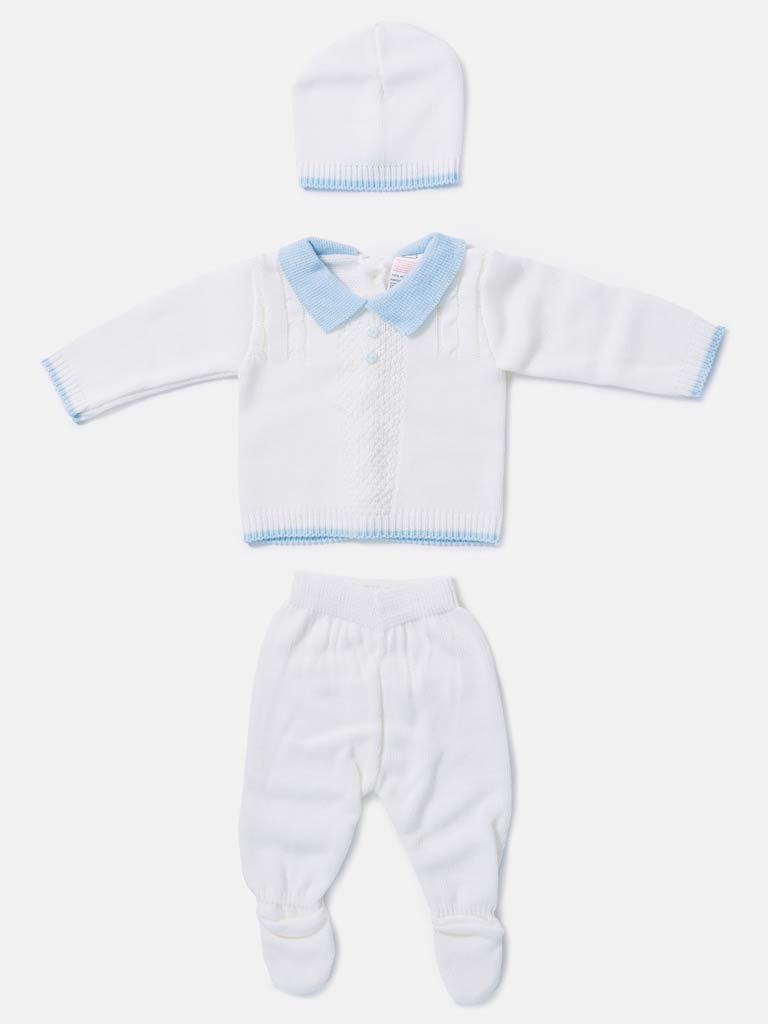Baby Boy 3-piece Little Gentleman Knitted Gift Box Set - White