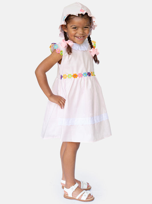 Baby Girl Laura Collection 2-piece Spanish Dress with Hat - Pink