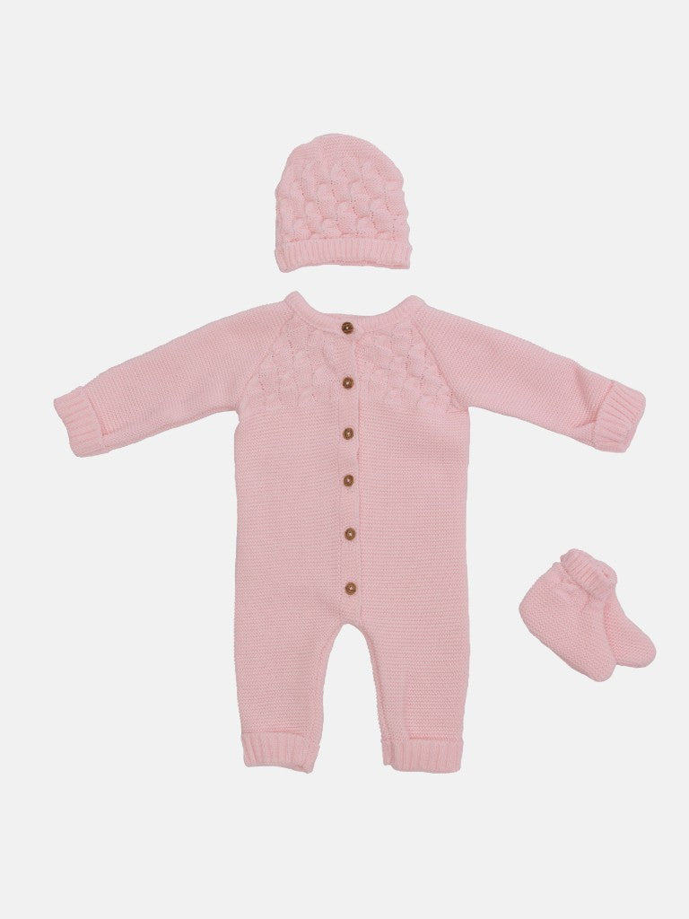 Baby Girl Avila Collection Knitted Set-Pink