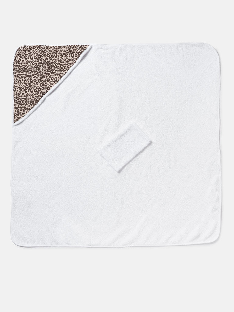 Baby Leopard Collection Towel Set with Washcloth - Limited Edition - Beige & Brown