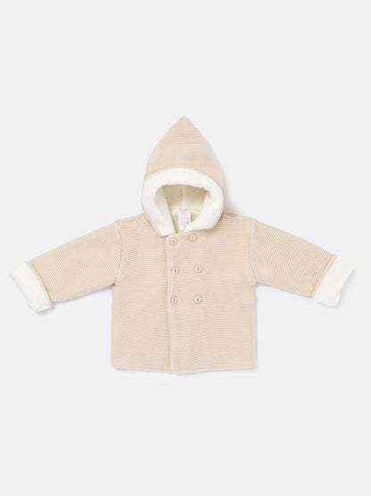 Baby Knitted Coat with Hood - Azul Collection - Beige