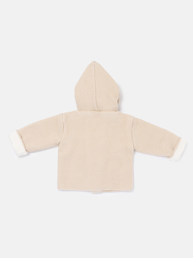 Baby Knitted Coat with Hood - Azul Collection - Beige