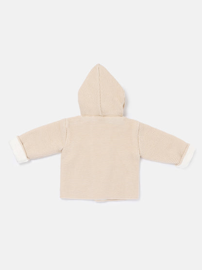 Baby Knitted Coat with Hood - Azul Collection - Beige