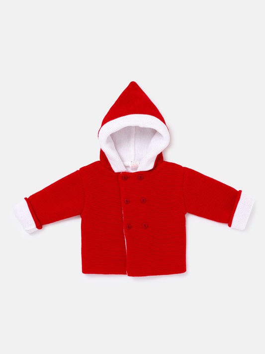 Baby Knitted Coat with Hood - Azul Collection - Red