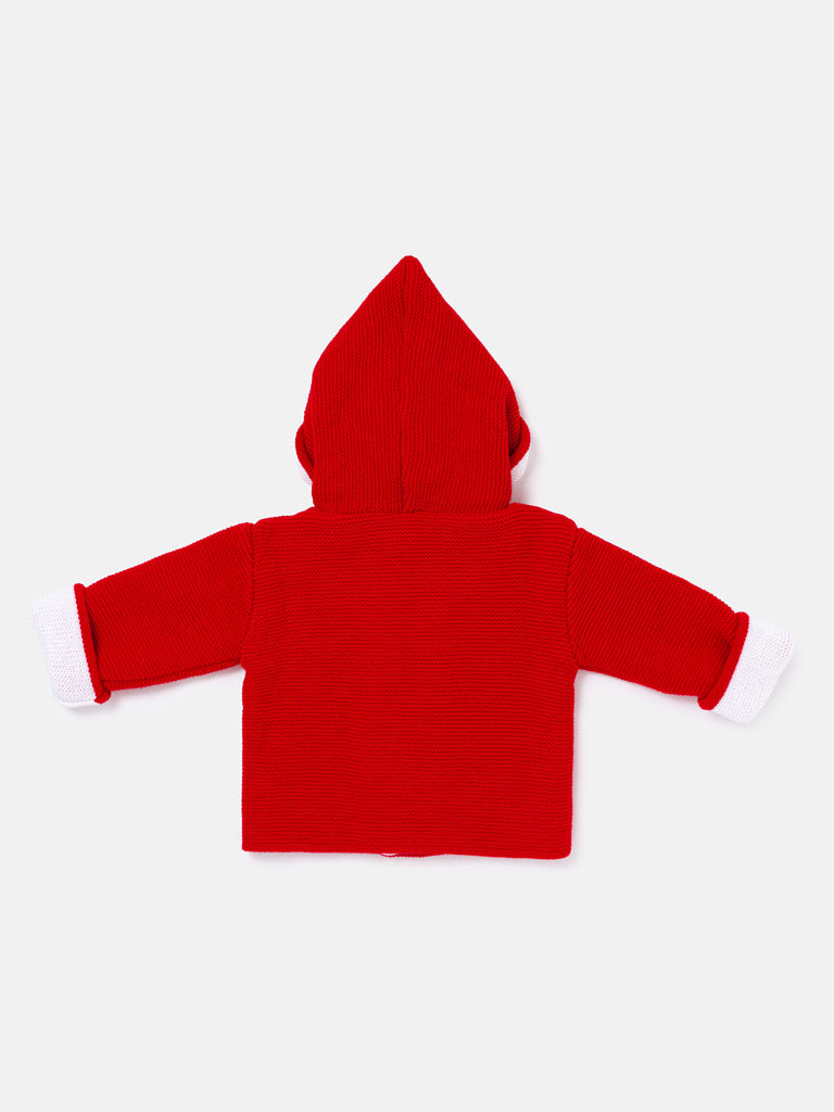 Baby Knitted Coat with Hood - Azul Collection - Red