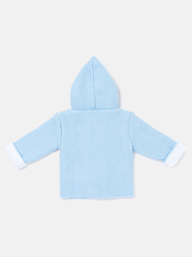 Baby Knitted Coat with Hood - Azul Collection - Baby Blue
