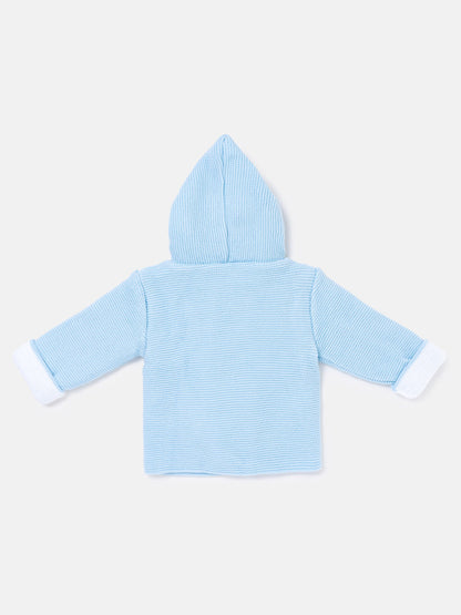 Baby Knitted Coat with Hood - Azul Collection - Baby Blue