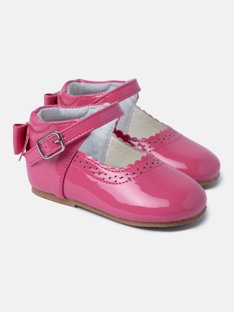Baby Girl M&B Shoes with Back Bow - Fuchsia