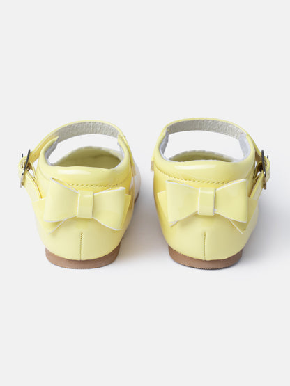 Baby Girl M&B Shoes with Back Bow - Lemon Yellow