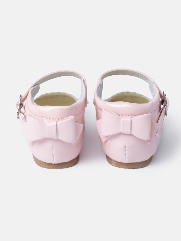 Baby Girl M&B Shoes with Back Bow - Baby Pink
