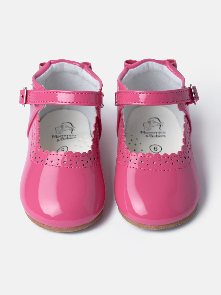 Baby Girl M&B Shoes with Back Bow - Fuchsia