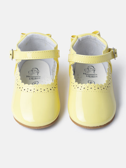 Baby Girl M&B Shoes with Back Bow - Lemon Yellow