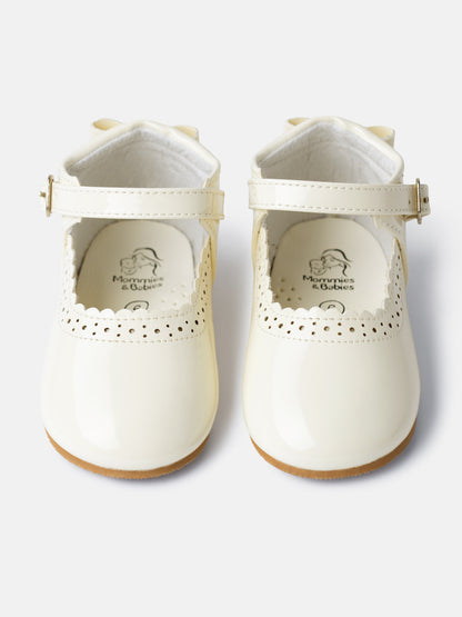 Baby Girl M&B Shoes with Back Bow - Cream