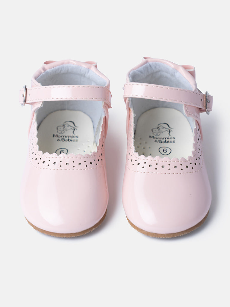 Baby Girl M&B Shoes with Back Bow - Baby Pink