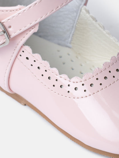 Baby Girl M&B Shoes with Back Bow - Baby Pink