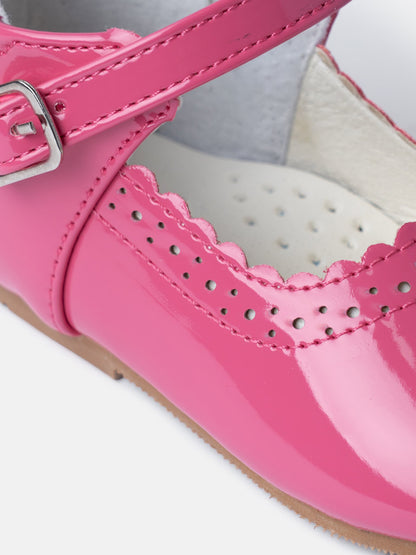 Baby Girl M&B Shoes with Back Bow - Fuchsia