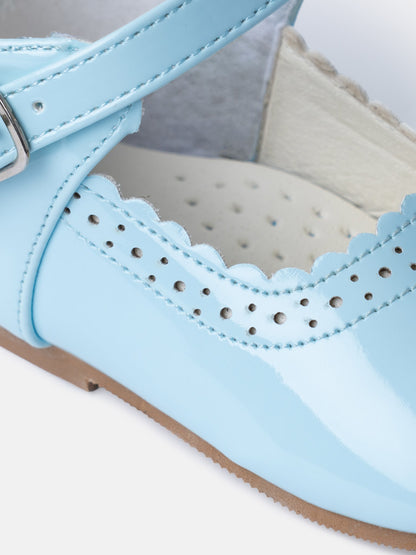 Baby Girl M&B Shoes with Back Bow - Baby Blue