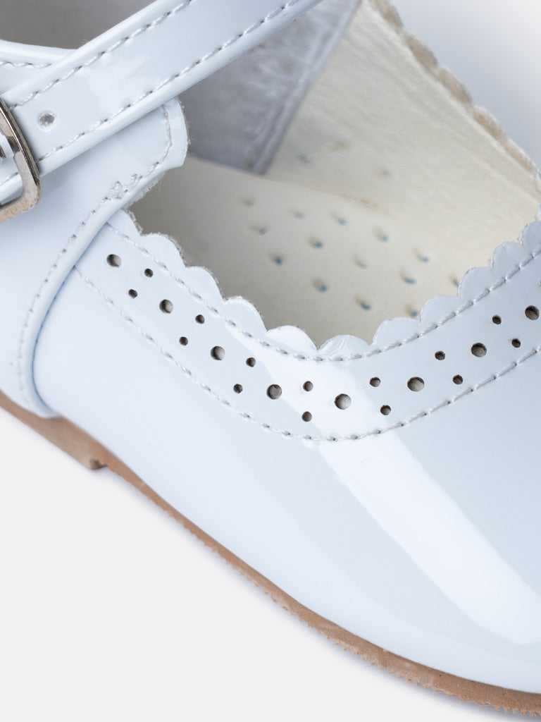 Baby Girl M&B Shoes with Back Bow - Bluebell White