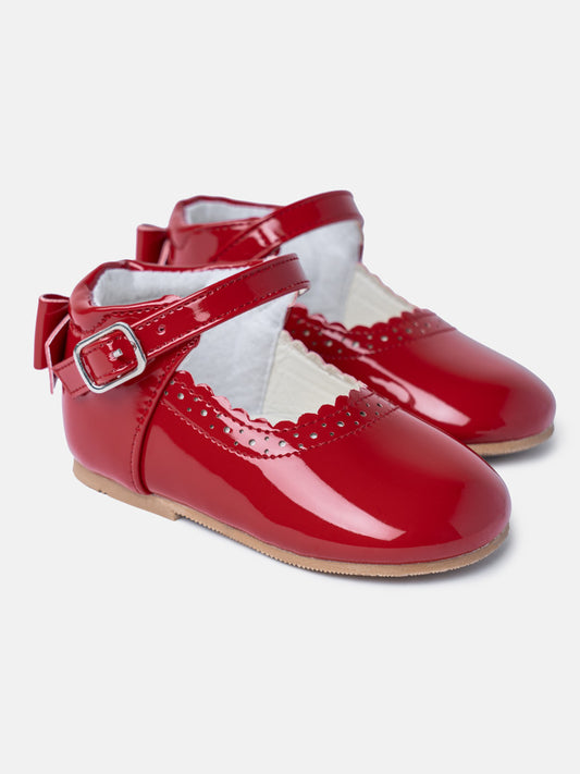 Baby Girl M&B Shoes with Back Bow - Red