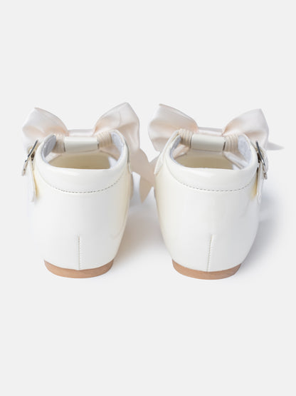 Baby Girl M&B Sandals with Detachable Satin Bow - Cream