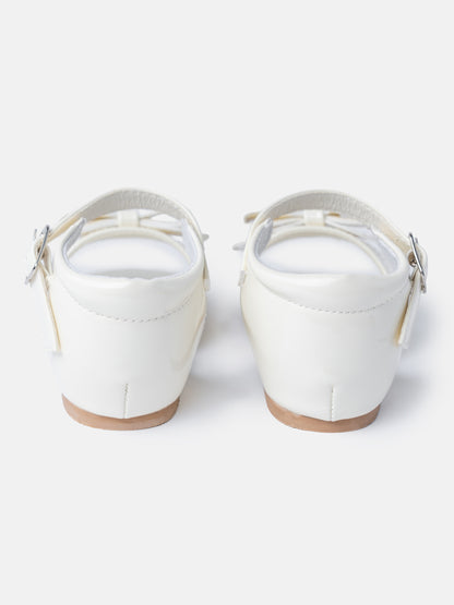 Baby Girl M&B Sandals with Solid Bow - Cream