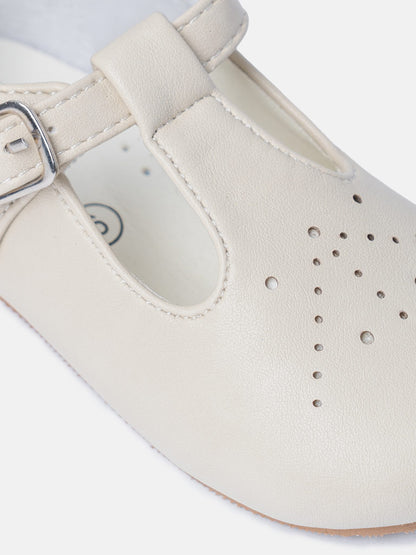 Baby Boy M&B Classic T-Bar Shoes - Light Beige