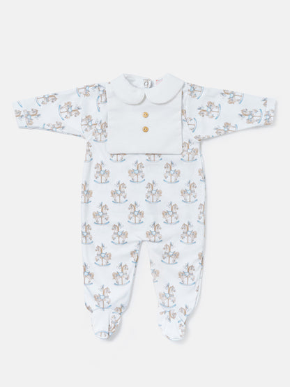 Baby Grow Rocking Horse Collection with Peter Pan Collar - Baby Blue