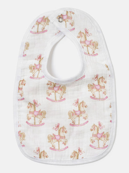 Baby Bib Rocking Horse Collection - Baby Pink