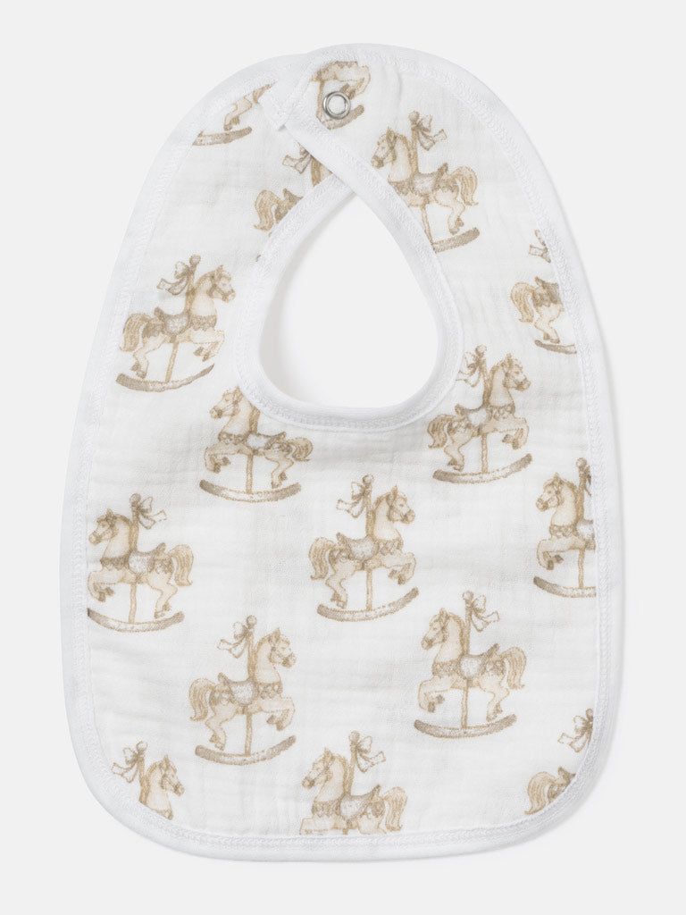 Baby Bib Rocking Horse Collection - Beige